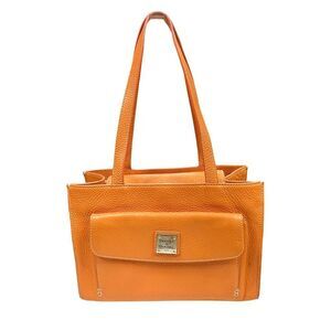 Vintage Dooney & Bourke Janine Pebbled Leather Satchel Bag 11.5” x 8.5” x 4.25”